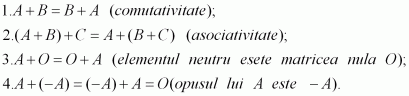 matrici comutativitate asociativitate element neutru